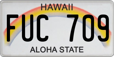 HI license plate FUC709