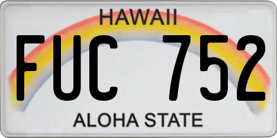 HI license plate FUC752
