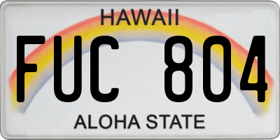 HI license plate FUC804
