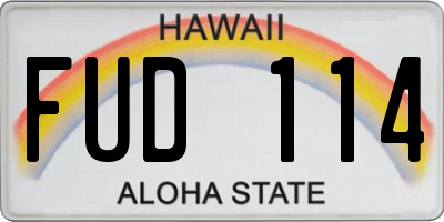 HI license plate FUD114