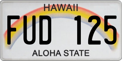 HI license plate FUD125