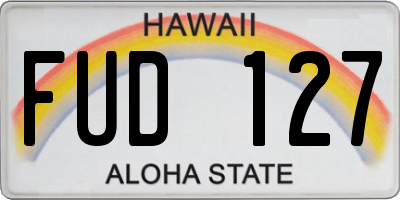 HI license plate FUD127