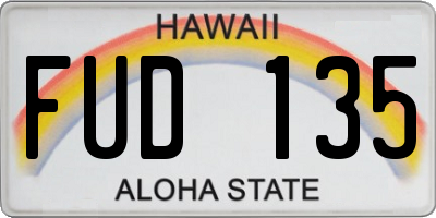 HI license plate FUD135