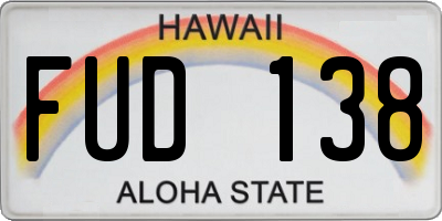 HI license plate FUD138
