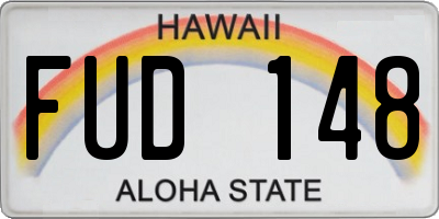 HI license plate FUD148