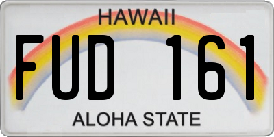 HI license plate FUD161