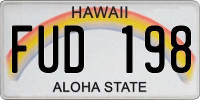 HI license plate FUD198