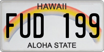HI license plate FUD199
