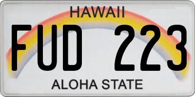 HI license plate FUD223