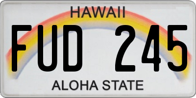 HI license plate FUD245