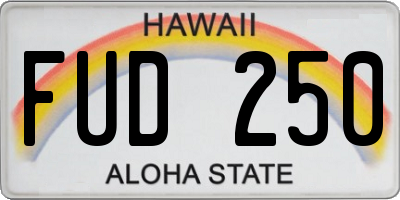 HI license plate FUD250
