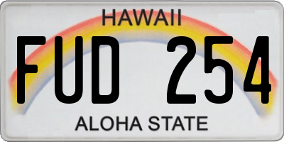 HI license plate FUD254