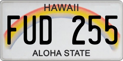 HI license plate FUD255