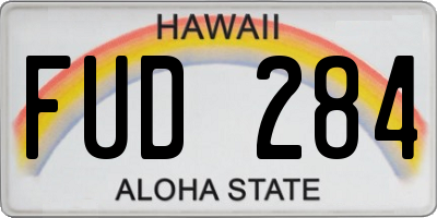 HI license plate FUD284