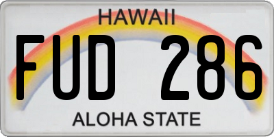 HI license plate FUD286