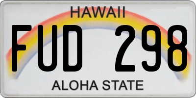HI license plate FUD298