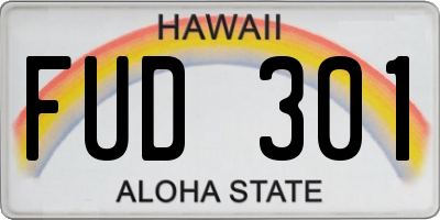 HI license plate FUD301