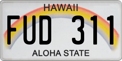 HI license plate FUD311