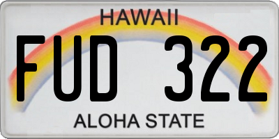 HI license plate FUD322
