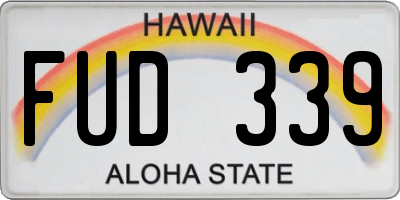 HI license plate FUD339