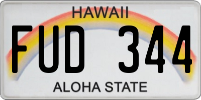 HI license plate FUD344