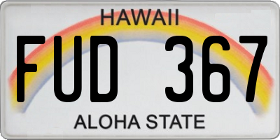 HI license plate FUD367