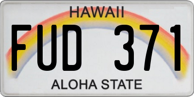 HI license plate FUD371