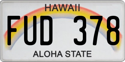 HI license plate FUD378