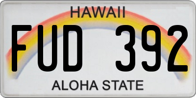 HI license plate FUD392