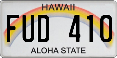 HI license plate FUD410