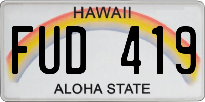 HI license plate FUD419