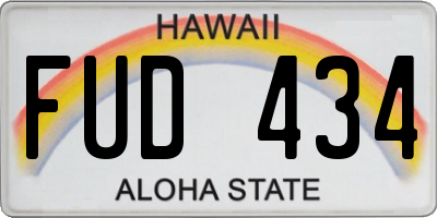 HI license plate FUD434