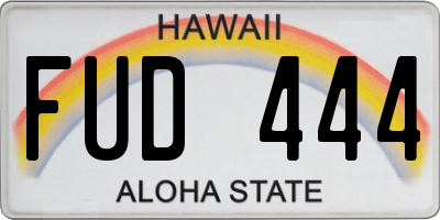 HI license plate FUD444