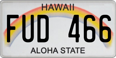 HI license plate FUD466