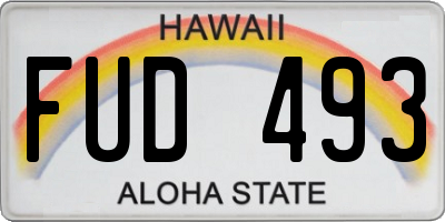 HI license plate FUD493