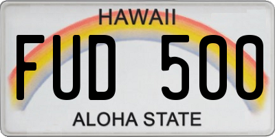 HI license plate FUD500