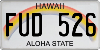 HI license plate FUD526