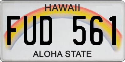 HI license plate FUD561