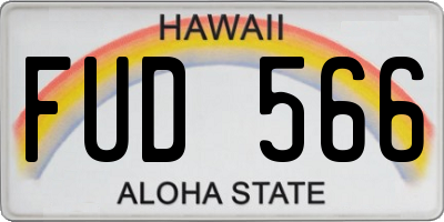 HI license plate FUD566