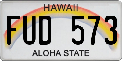 HI license plate FUD573