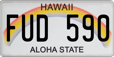 HI license plate FUD590