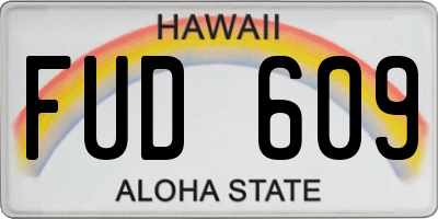 HI license plate FUD609