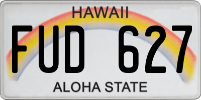 HI license plate FUD627