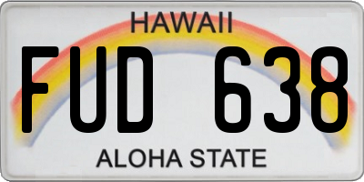 HI license plate FUD638