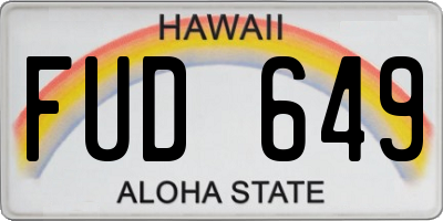 HI license plate FUD649