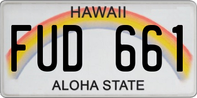 HI license plate FUD661