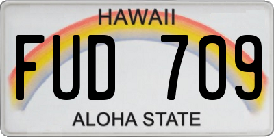 HI license plate FUD709