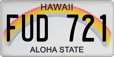 HI license plate FUD721