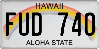 HI license plate FUD740