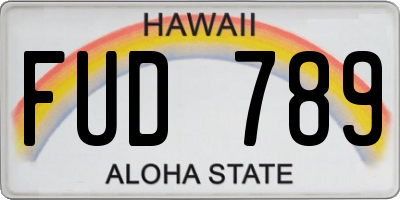 HI license plate FUD789